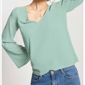 V-neck blouse - Mint